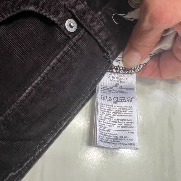 Gap 1969 Baby Boot Dark Brown Corduroys in Size 28R - Picture 2 of 16